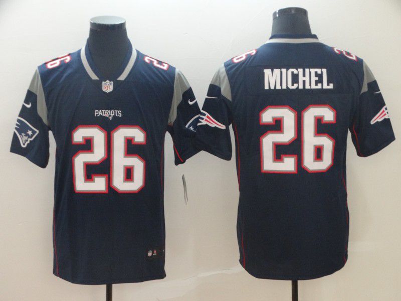 Men New England Patriots #26 Michel Blue Nike Vapor Untouchable Limited Player NFL Jerseys1->portland trail blazers->NBA Jersey